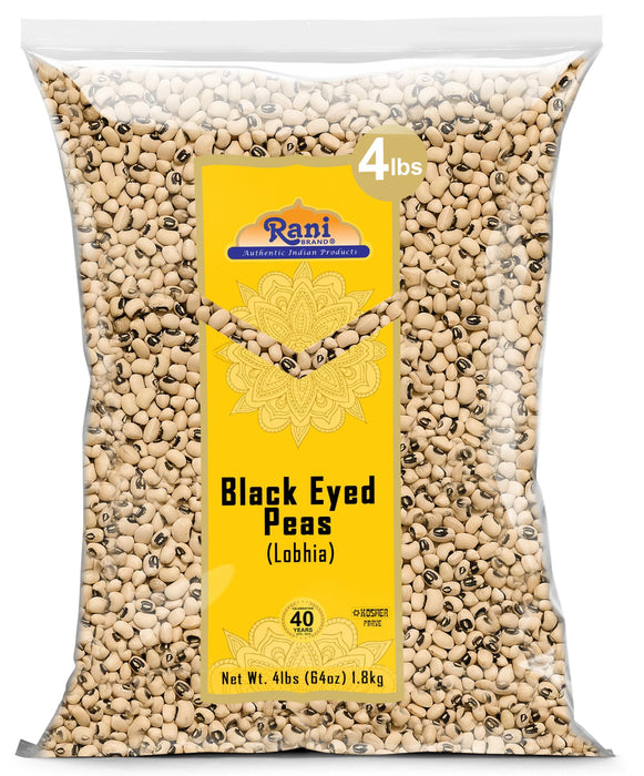 Rani Black Eyed Peas, Dried (Lobhia) 64oz (4lbs) 1.81kg ~ All Natural | Vegan | Kosher | Gluten Friendly | Product of USA