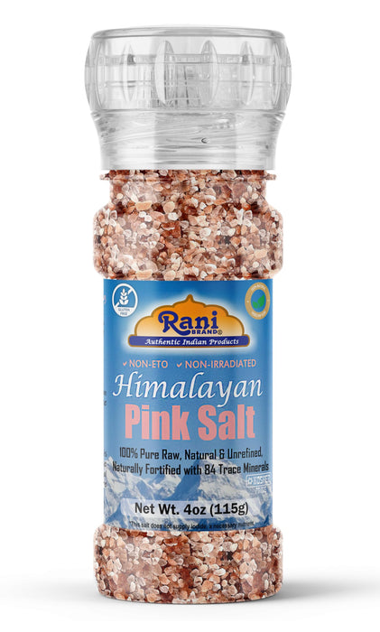 Rani Himalayan Pink Salt Granules (84 Essential Trace Minerals) 4oz (115g) Grinder Bottle~ All Natural | Vegan | Gluten Friendly | NON-GMO | Kosher