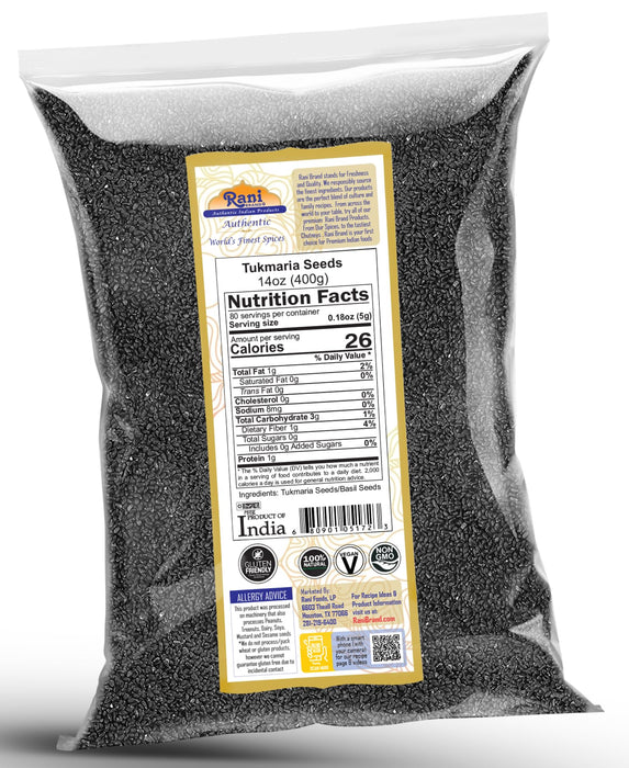 Rani Tukmaria  (Natural Holy Basil Seeds) {4 Sizes Available}