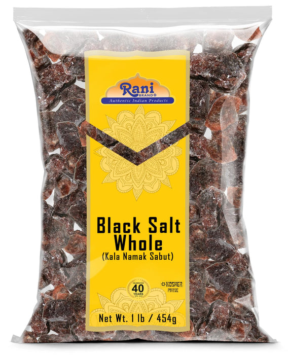 Rani Black Salt Raw Whole (Kala Namak) Mineral 16oz (1lb) 454g ~ Unrefined, Pure and Natural | Vegan | Gluten Friendly | NON-GMO | Kosher | Indian Origin