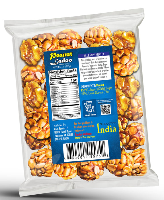 Rani Peanut Ladoo (Round Peanut Brittle Candy) 7oz (200g) x Pack of 20 ~ All Natural | Vegan | Kosher | No colors | Gluten Friendly | Indian Origin