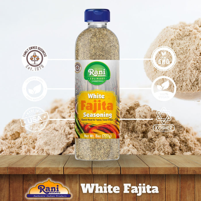 Rani White Fajita Seasoning (Special Blend for Fajitas, Tacos & Dips) 8oz (227g) PET Jar ~ All Natural | Gluten Friendly | NON-GMO | Kosher | Vegan | Product of USA