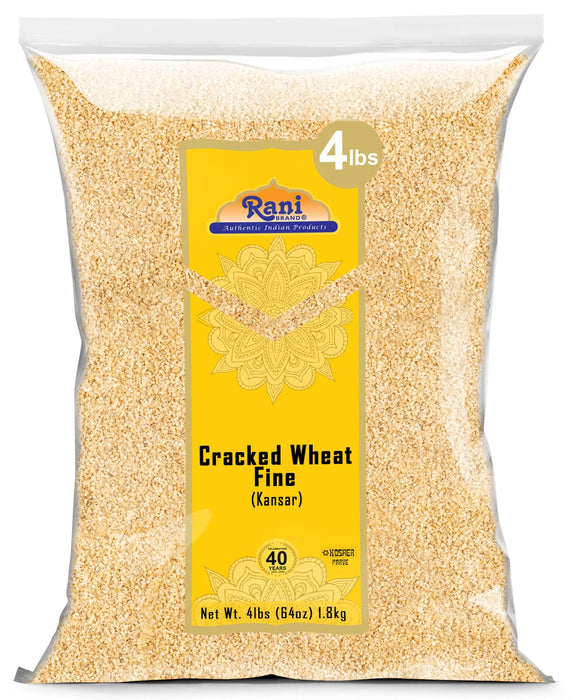 Rani Cracked Wheat Fine (Kansar, Bulgur, Similar to Wheat #1) 4lb (64oz) Bulk ~ All Natural | Vegan | No Colors | NON-GMO | Kosher | Indian Origin