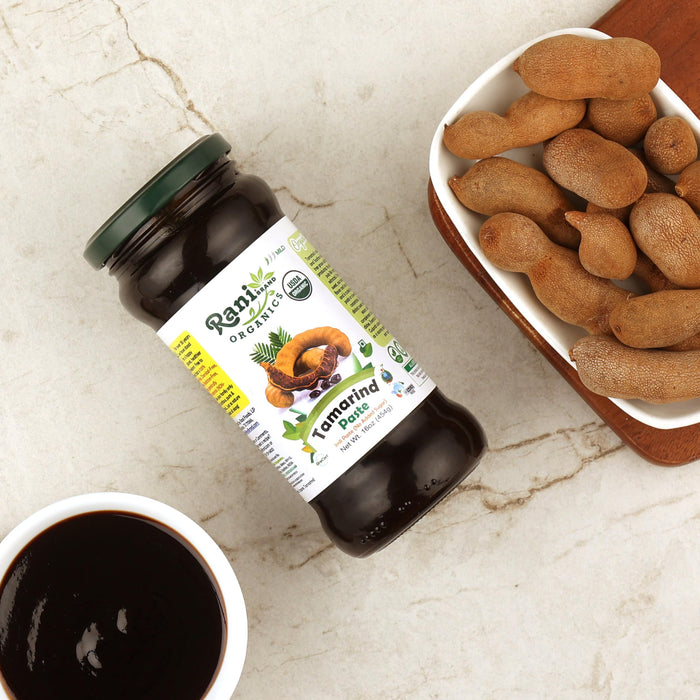 Rani Organic Tamarind Paste 16oz (1lb) 454g Glass Jar ~ Natural | Vegan | Gluten Free | No Colors | NON-GMO | Kosher | USDA Certified Organic