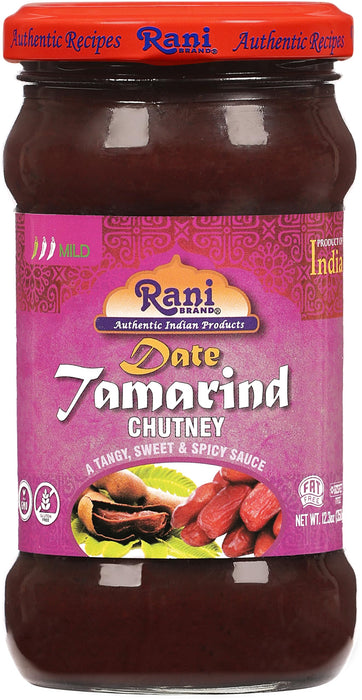 Rani Dates & Tamarind (Imli) Chutney 11.5oz (325g) Glass Jar, Ready to eat, Vegan ~ Gluten Free | NON-GMO | Kosher | No Colors | Indian Origin