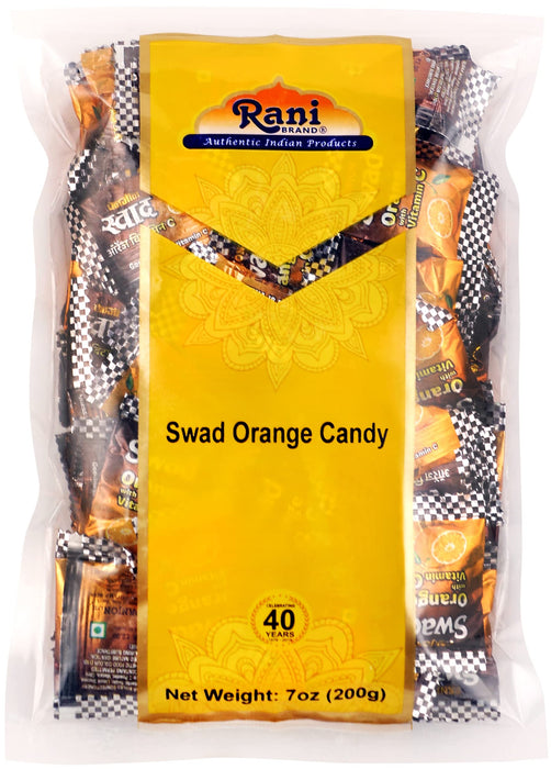 Rani Swad Orange Candy 7oz (200g) Individually Wrapped ~ Indian Tasty Treats | Vegan | Gluten Friendly | NON-GMO | Indian Origin