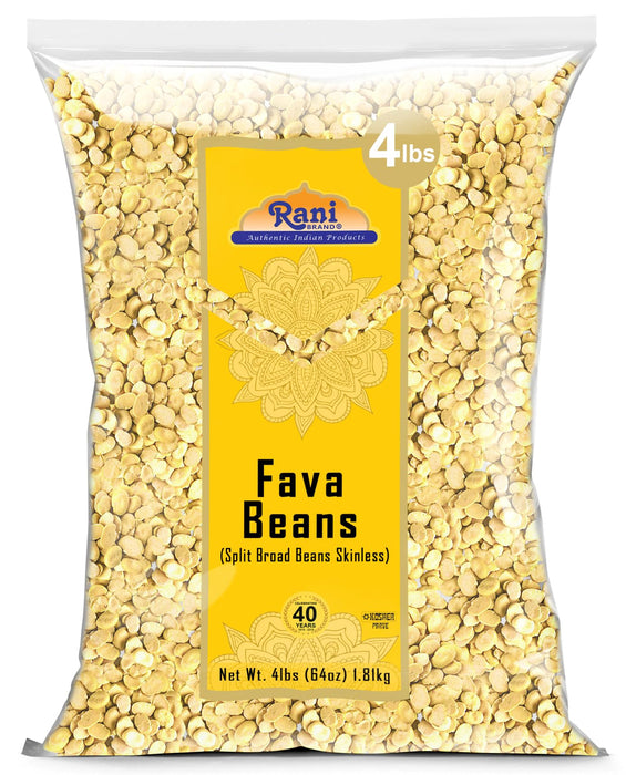 Rani Fava Beans (Split Broad Beans Skinless) 64oz (4lbs) 1.81kg Bulk ~ All Natural | Gluten Friendly | Non-GMO | Kosher | Vegan | Product of USA