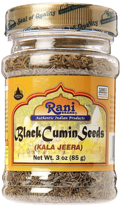 Rani Black Cumin Seeds (Kala Jeera / Bunium Bulbocastanum) 3oz (85g) PET Jar ~ All Natural | Gluten Friendly | NON-GMO | Kosher | Vegan | Indian Origin
