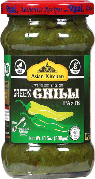 Rani Green Chilli Cooking Paste 10.58oz (300g) Glass Jar ~ Vegan | Gluten Free | NON-GMO | No Colors | Indian Origin