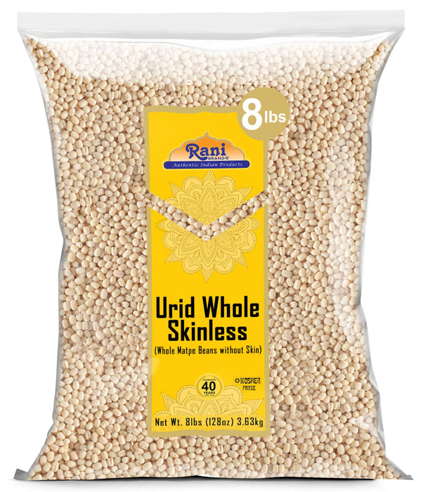 Rani Urid/Urad Gota White (Matpe Beans Skinless) Indian Lentils 128oz (8lbs) 3.63kg Bulk ~ All Natural | Gluten Friendly | NON-GMO | Vegan | Indian Origin