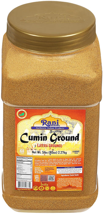 Rani Cumin Powder Spice (Jeera) 80oz (5lbs) 2.27kg Bulk PET Jar~All Natural, Salt-Free | Vegan | No Colors | Gluten Friendly | NON-GMO | Kosher | Indian Origin