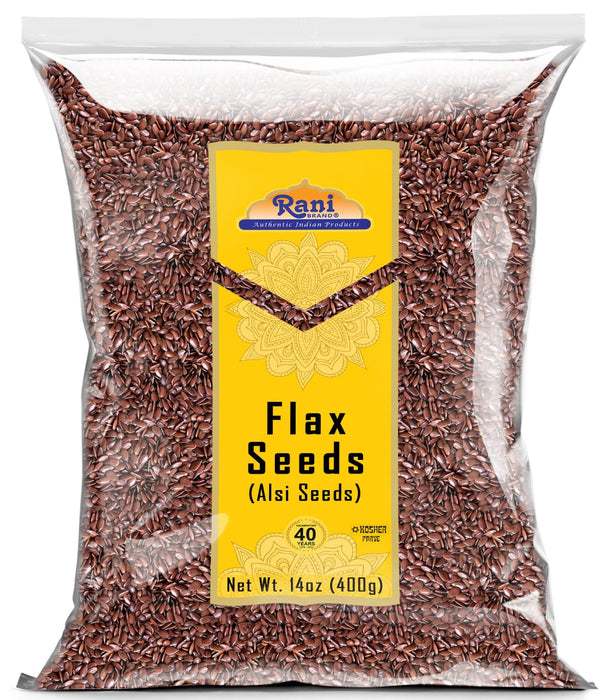 Rani Flax Seeds Whole Raw (Alsi, Linum usitatissimum) 14oz (400g) All Natural ~ Gluten Friendly | NON-GMO | Kosher | Vegan | Indian Origin