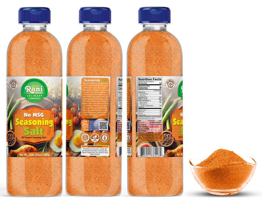 Rani No MSG Seasoning Salt (All Purpose Seasoning Salt) 24oz (1.5lbs) 680g PET Jar ~ All Natural | Gluten Friendly | NON-GMO | Kosher | Vegan | Product of USA