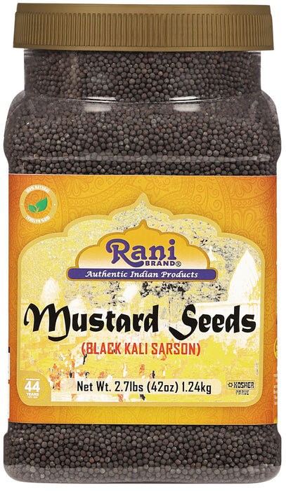 Rani Black Mustard Seeds Whole Spice (Kali Rai) 42oz (2.7lbs) 1.22kg PET Jar ~ All Natural | Gluten Friendly | NON-GMO | Vegan | Kosher | Indian Origin