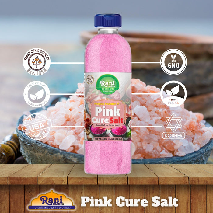 Rani Pink Cure Salt (Special Salt for Curing Meats) 28oz (1.75lbs) 800g PET Jar ~ All Natural | Gluten Friendly | NON-GMO | Kosher | Vegan | Product of USA