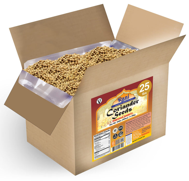 Rani Coriander (Dhania) Seeds Whole, Indian Spice, 400oz (25lbs) 11.36kg, Bulk Box ~ All Natural | Gluten Friendly | NON-GMO | Vegan | Indian Origin