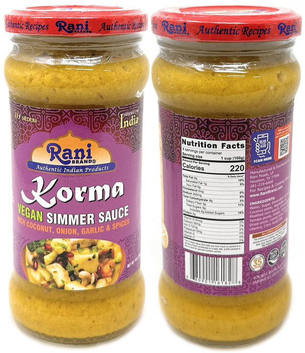 Rani Curry Vegan Simmer Sauces 6-Pack Variety (Tandoori, Tikka, Vindaloo, Korma, Chilli Chicken, Spicy Butter Chicken) 14oz (400g) Glass Jar ~ Easy to Use | All Natural | Gluten Free | Indian Origin