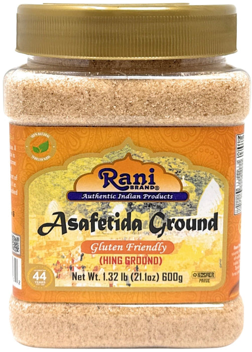Rani Asafetida (Hing) Ground 21.1oz (1.32lbs) 600g Gluten Friendly, PET Jar ~ All Natural | Salt Free | Vegan | Non-GMO | Asafoetida Indian Spice | Best for Onion Garlic Substitute