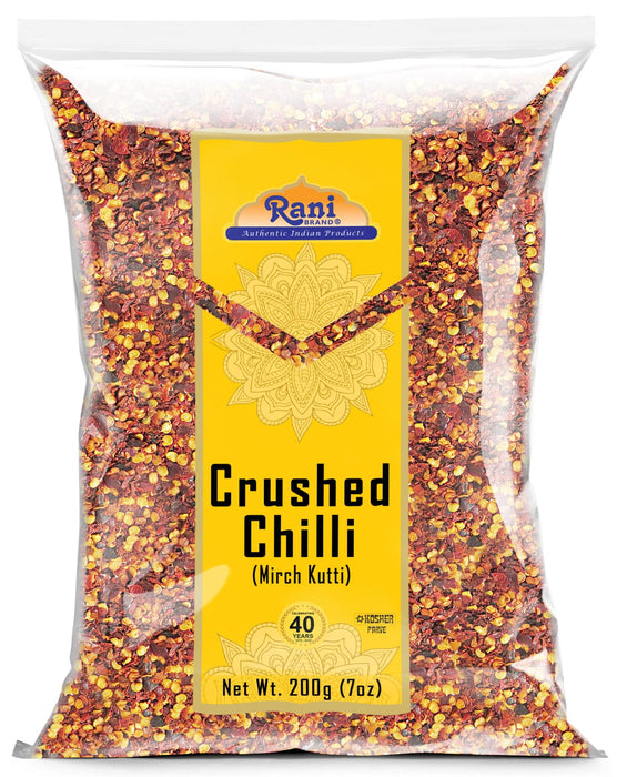 Rani Crushed Red Pepper Flakes Chilli (Pizza Type Cut) 7oz (200g) ~ All Natural, No Color added, Gluten Friendly | Vegan | NON-GMO | Kosher | No Salt or fillers