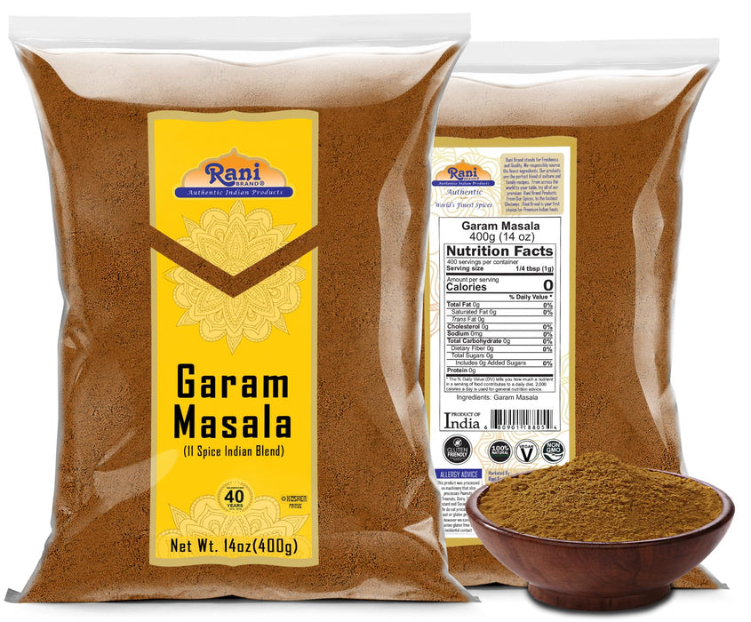 Rani Garam Masala Indian 11-Spice Blend 14oz (400g) ~ All Natural, Salt-Free | Vegan | No Colors | Gluten Friendly | NON-GMO | Kosher | Indian Origin