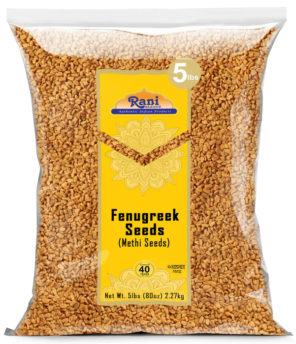 Rani Fenugreek (Methi) Seeds Whole 80oz (5lbs) 2.27kg, Bulk, Trigonella Foenum Graecum ~ All Natural | Vegan | Gluten Friendly | Kosher | Non-GMO