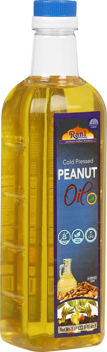 Rani Peanut Oil 33.8 Ounce (1 Liter) Cold Pressed | 100% Natural | NON-GMO | Kosher | Vegan | Gluten Free