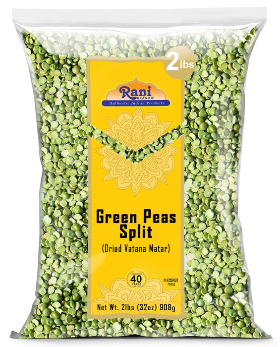 Rani Green Peas Split, Dried (Vatana, Matar) 32oz (2lbs) 907g ~ All Natural | Kosher | Vegan | Gluten Friendly | Product of USA