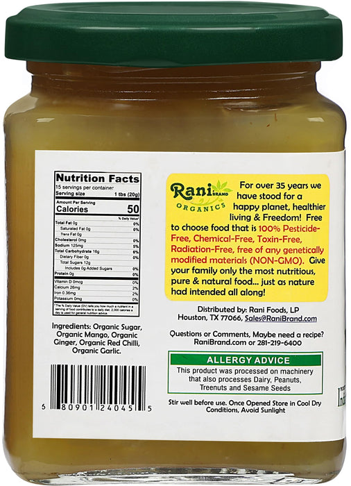Rani Organic Sweet Mango Chutney (Indian Preserve) 10.5oz (300g) Glass Jar, Ready to eat ~ All Natural | Vegan | Gluten Free | No Colors | NON-GMO | Kosher | Indian Origin | USDA Certified Organic