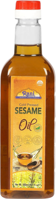 Rani Sesame Oil 16.9 Ounce (500ml) Cold Pressed | 100% Natural | NON-GMO | Kosher | Vegan | Gluten Free