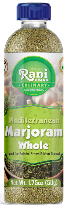 Rani Marjoram Whole (Ideal for Salads, Stews & Meat Dishes) 1.75oz (50g) PET Jar ~ All Natural | Gluten Friendly | NON-GMO | Kosher | Vegan | Product of USA