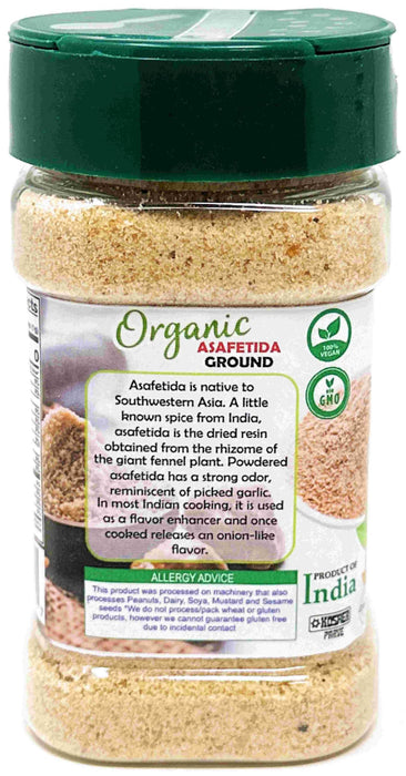 Rani Organic Asafetida (Hing) Ground 3.75oz (106g) PET Jar ~ All Natural | Salt Free | Vegan | Non-GMO | Kosher | Asafoetida Indian Spice | Best for Onion Garlic Substitute | USDA Certified Organic
