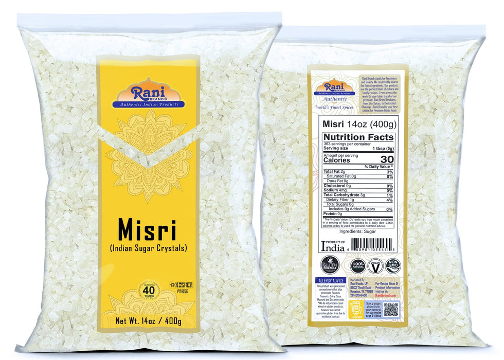 Rani Misri (Indian Sugar Crystals) 14oz (400gm) ~ All Natural | Gluten Friendly | No Colors | Vegan | Kosher | Indian Origin