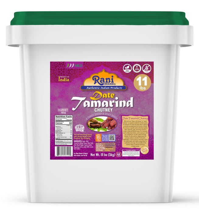 Rani Dates & Tamarind (Imli) Chutney 176oz (11lbs) 5kg Bulk, Ready to eat, Vegan ~ Gluten Free | NON-GMO | Kosher | No Colors | Indian Origin