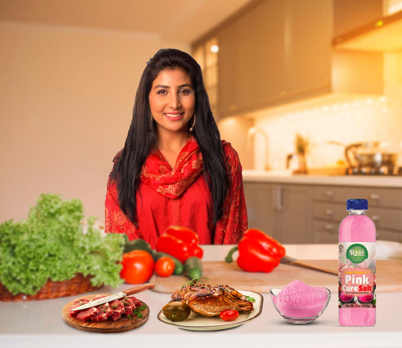 Rani Pink Cure Salt (Special Salt for Curing Meats) 12oz (340g) PET Jar ~ All Natural | Gluten Friendly | NON-GMO | Kosher | Vegan | Product of USA