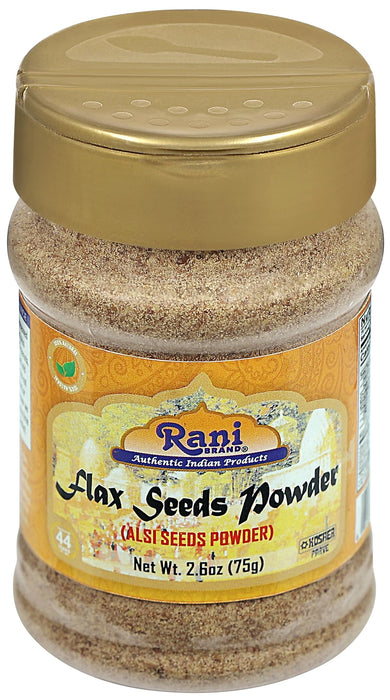 Rani Flax Seeds Powder (Alsi, Linum usitatissimum) 2.6oz (75g) PET Jar | All Natural ~ Gluten Free Ingredients | Non-GMO | Kosher | Vegan | Indian Origin