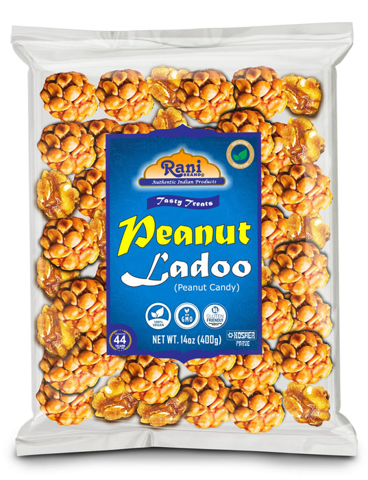 Rani Peanut Ladoo (Round Peanut Brittle Candy) 14oz (400g) ~ All Natural | Vegan | Kosher | No colors | Gluten Free Ingredients | Indian Origin