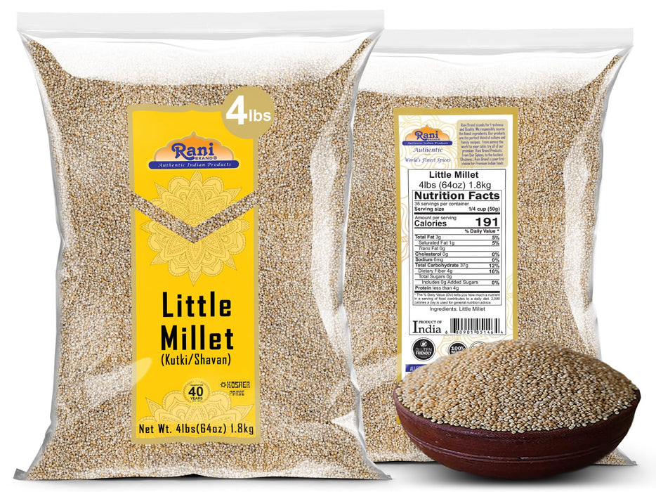 Rani Little Millet (Panicum Sumatrense) Whole Ancient Grain Seeds, 64oz (4lbs) 1.81kg~All Natural | Gluten Friendly | NON-GMO | Kosher | Vegan | Indian Origin