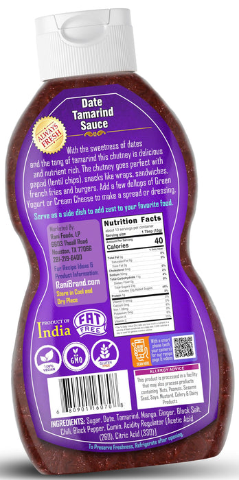 Rani Dates & Tamarind Sauce 7oz (200g) Glass Jar, Ready to eat 10.5oz (300g) Vegan ~ Gluten Free | NON-GMO | Kosher | No Colors | Indian Origin