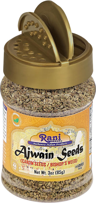 Rani Ajwain Seeds (Carom Bishops Weed) Spice Whole 3oz (85g) PET Jar ~ All Natural | Vegan | Gluten Friendly | NON-GMO | Indian Origin