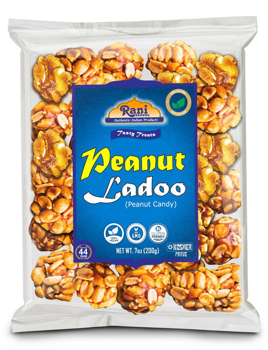 Rani Peanut Ladoo (Round Peanut Brittle Candy) 7oz (200g) x Pack of 20 ~ All Natural | Vegan | Kosher | No colors | Gluten Friendly | Indian Origin
