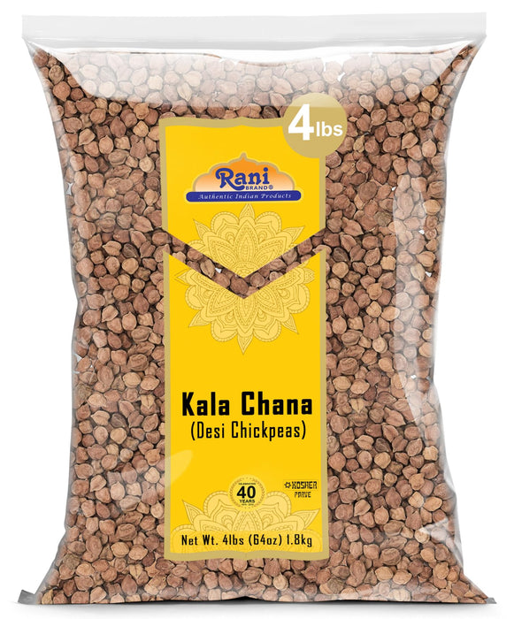 Rani Kala Chana (Desi Chickpeas Chana with skin) 64oz (4lbs) 1.81kg ~ All Natural | Gluten Friendly | NON-GMO | Vegan | Kosher | Indian Origin