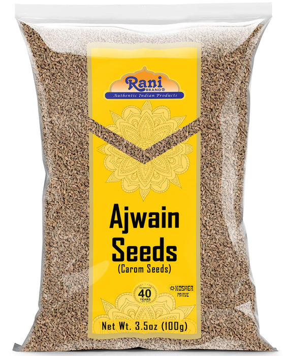 Rani Ajwain Seeds (Carom Bishops Weed) Spice Whole 3.5oz (100g) ~ Natural | Vegan | Gluten Friendly | NON-GMO | Kosher | Indian Origin