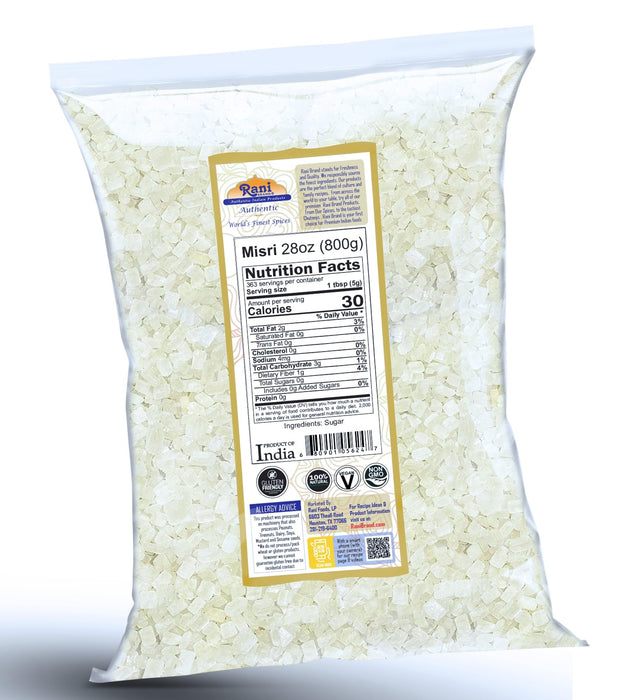 Rani Misri (Indian Sugar Crystals) 28oz (800g) ~ All Natural | Gluten Friendly | No Colors | Vegan | Kosher | Indian Origin