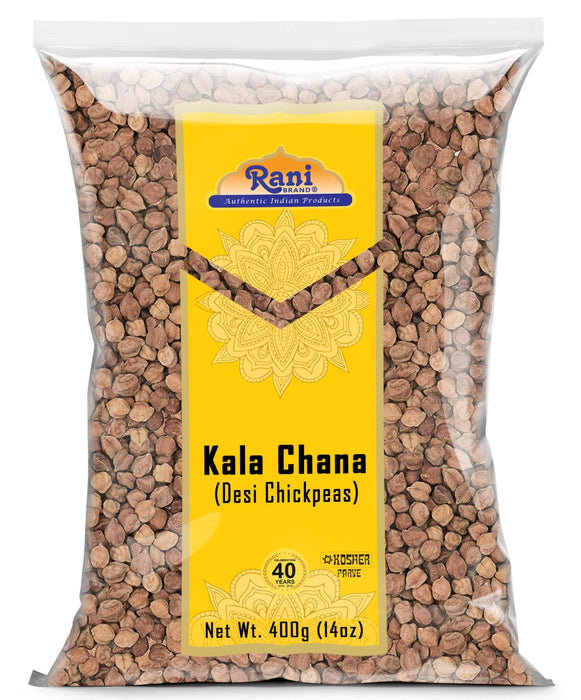 Rani Kala Chana (Desi Chickpeas Chana with skin)14oz (400g) ~ All Natural | Gluten Friendly | NON-GMO | Kosher | Vegan | Indian Origin