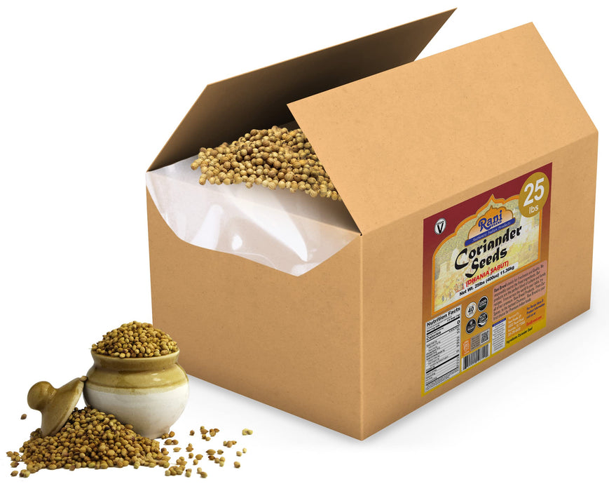 Rani Coriander (Dhania) Seeds Whole, Indian Spice, 400oz (25lbs) 11.36kg, Bulk Box ~ All Natural | Gluten Friendly | NON-GMO | Vegan | Indian Origin