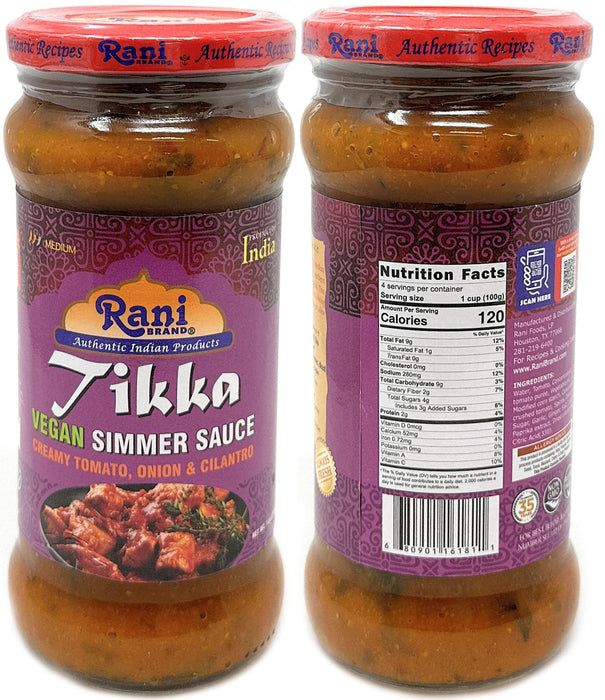 Rani Curry Vegan Simmer Sauces 6-Pack Variety (Tandoori, Tikka, Vindaloo, Korma, Chilli Chicken, Spicy Butter Chicken) 14oz (400g) Glass Jar ~ Easy to Use | All Natural | Gluten Free | Indian Origin