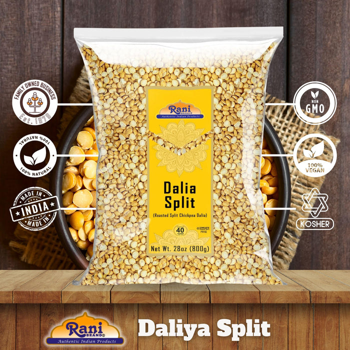 Rani Daliya Split (Roasted Split Chickpeas Dalia) 800g (28oz) ~ All Natural | Vegan | Kosher | Indian Origin