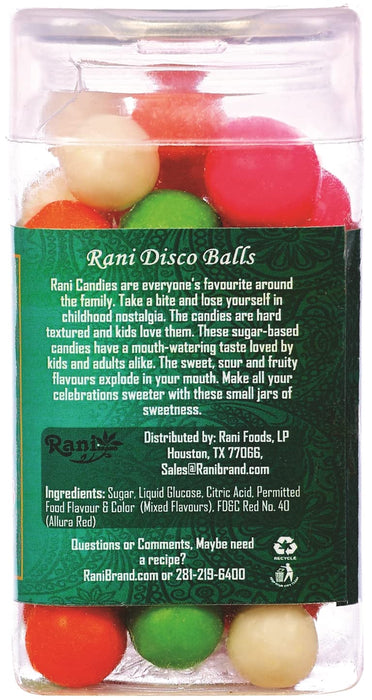 Rani Disco Balls 5.25oz (150g) Vacuum Sealed, Easy Open Top, Resealable Container ~ Indian Tasty Treats | Vegan | Gluten Friendly | NON-GMO | Indian Origin