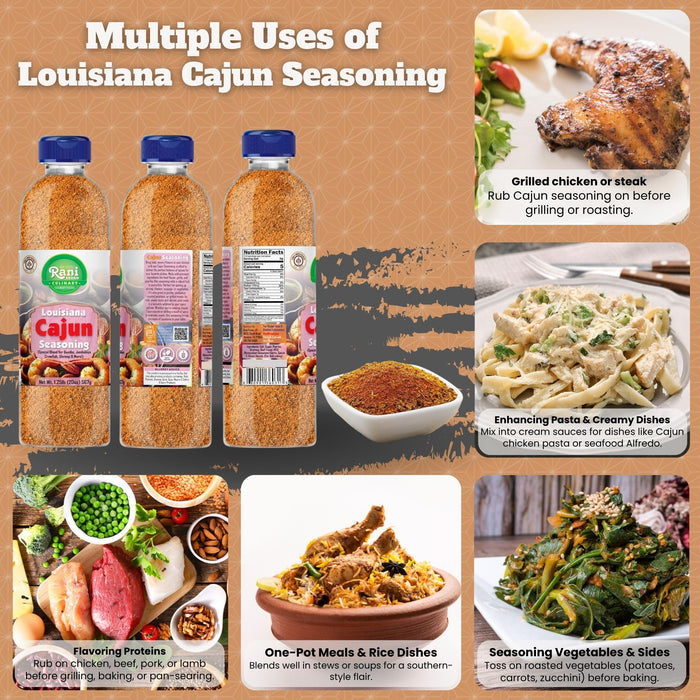 Rani Louisiana Cajun Seasoning (Special Blend for Gumbo, Jambalaya Crawfish, Shrimp) 20oz (1.25lbs) 567g PET Jar ~ All Natural | Gluten Friendly | NON-GMO | Kosher | Vegan | Product of USA