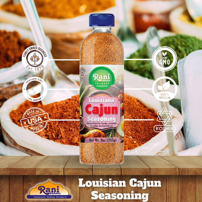 Rani Louisiana Cajun Seasoning (Special Blend for Soup or Gravies) 9oz (255g) PET Jar ~ All Natural | Gluten Friendly | NON-GMO | Kosher | Vegan | Product of USA